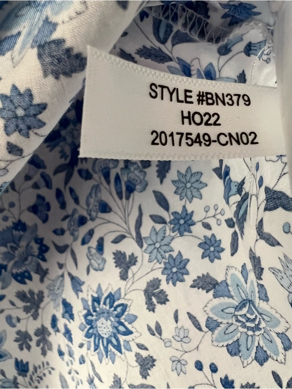 J. Crew Liberty London Floral Ruffle Smocked Short Sleeve Top Blue White 2022 M - Picture 10 of 10